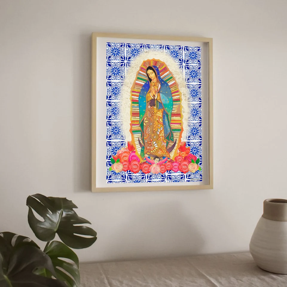 5D Diy diamentowe malowanie diamentowe hafty Virgen Guadalupe katolickie ozdoby do dekoracji wnętrz religijne naszej pani z Guadalupe matka Mary