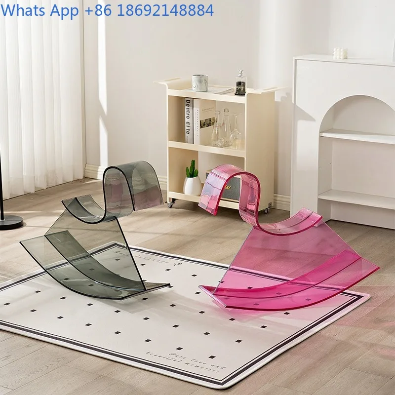 Creative Rocking Chair Rocking Horse Cute Simple Home Living Room Toy Transparent Plastic Low Stool
