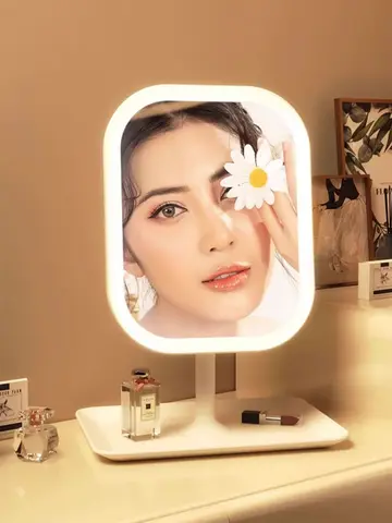 Miroir de courtoisie de bureau moderne pour femmes, miroir de maquillage LED, miroir tactile pour chambre à coucher, IQUE Mirror, 3 documents lumineux, Niche