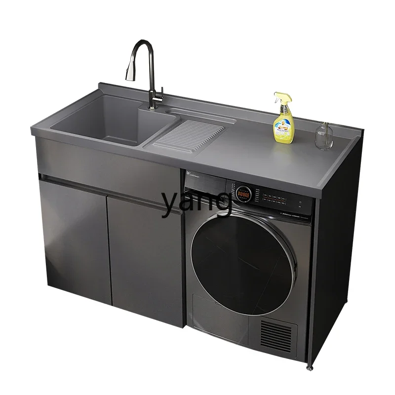 

CX waterproof honeycomb aluminum balcony washing machine cabinet combination with rubbing board laundry pool integrated