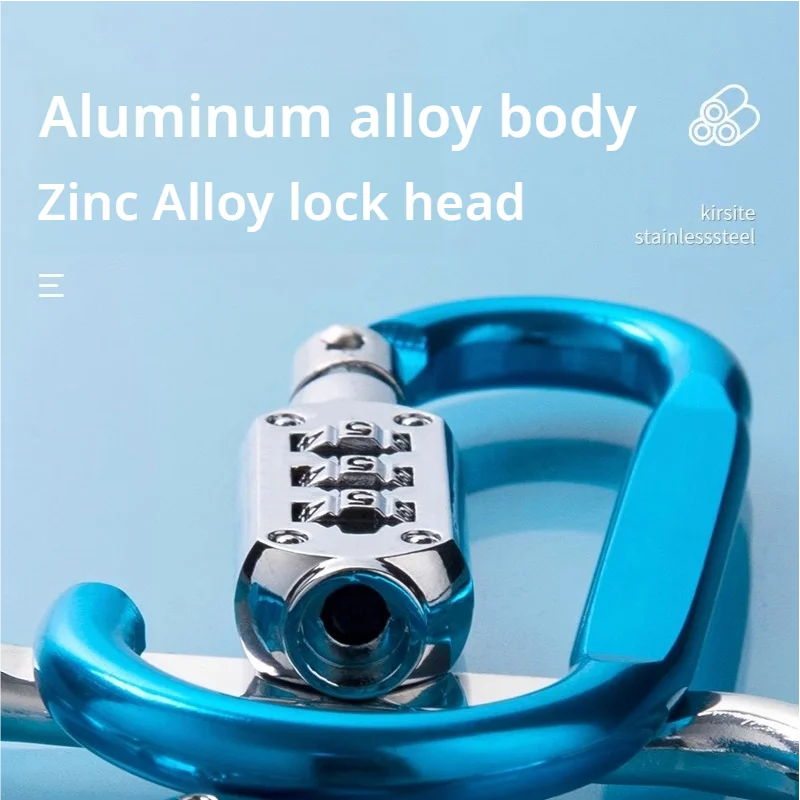 Aluminum Alloy D-type Bicycle Anti-theft Helmet Lock Password Lock Water Proof Rust Proof Small Size Hook Lock