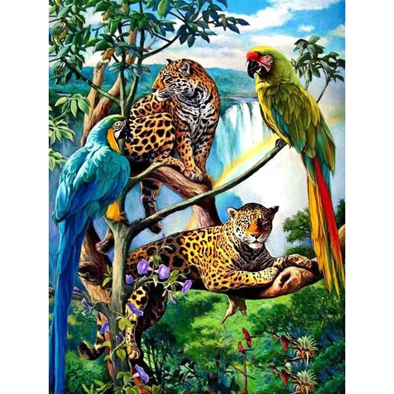 Jigsaw Puzzle 500/1000/1200/2000PCS Beautiful Leopard And Bird Scene For Adults Perfect For Quiet Evening Activity