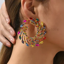 European American Trendy Exaggerated Piercing Stud Earrings For Women Girl Sun Shape Unique Design Exquisite Jewelry Accessories