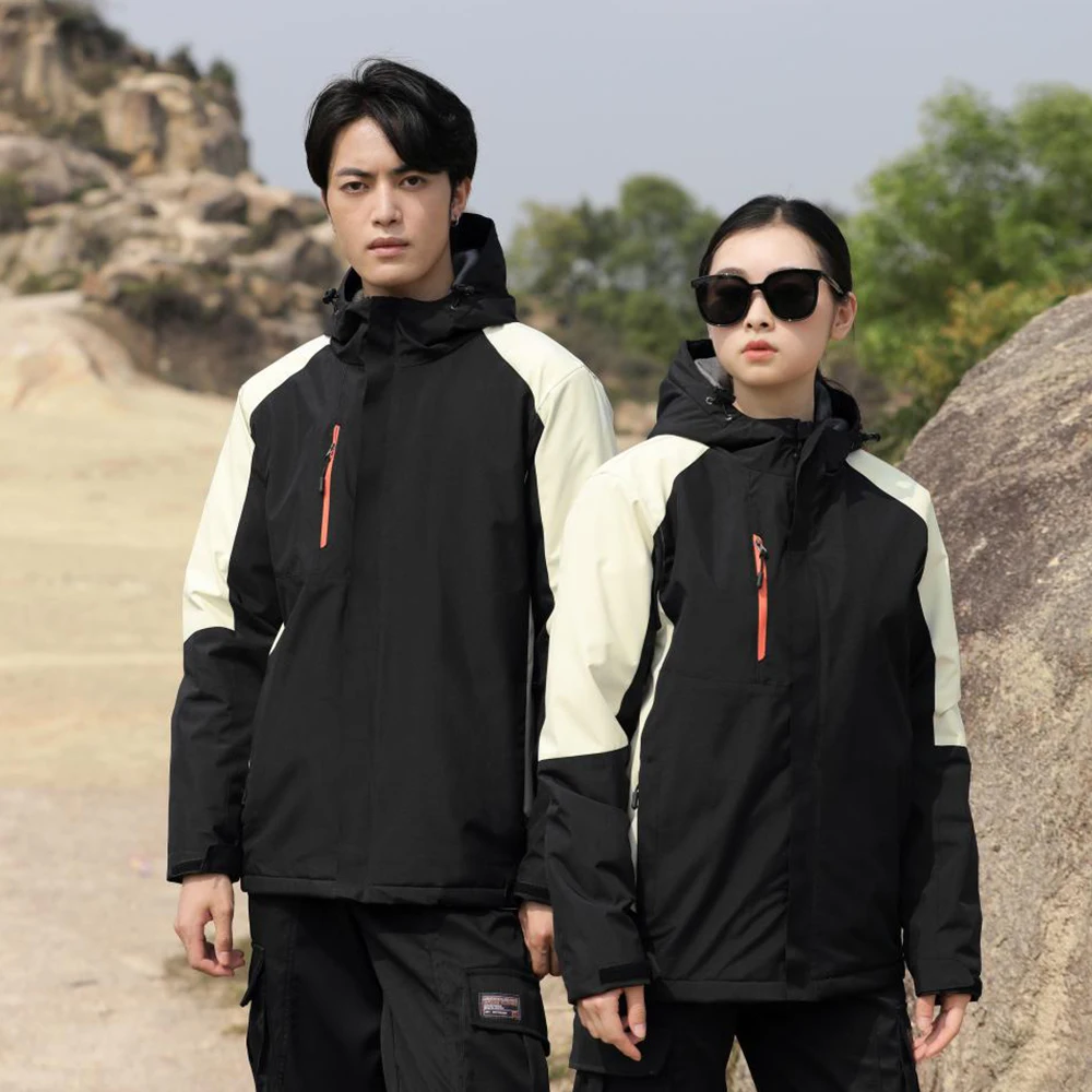 customized logo Spring and Autumn clothing Joker young men's long sleeve zipper Hooded Color splicing jacket couple women LS-558