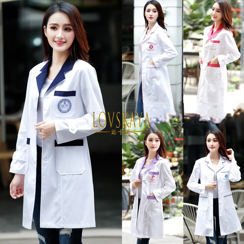 Work clothes women skin management white coats for doctors short sleeved summer nurse uniforms long sleeved high-end