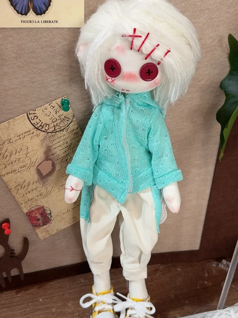 

Милая и необычная кукла-ангел-призрак ручной работы, сшитая вручную, с пугающе-милыми глазами-пуговицами, 33 см, подарок на день рождения, коллекционная художественная кукла