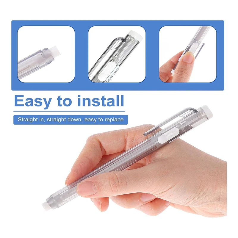 2Pcs Retractable Mechanical Eraser Pen For Artists Drawing Drafting Painting For School Home Office Supplies