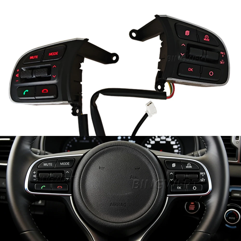 

Multifunction Steering Wheel Control Buttons For Kia Sportage QL 2016-2019 Cruise Control Switch with Wiring Car Accessory