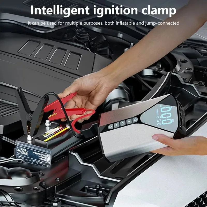 PCMOS luchtcompressor met auto Jump Starter Auto Starter Emergency Jump Booster Starter Bandenpomp Luchtpomp