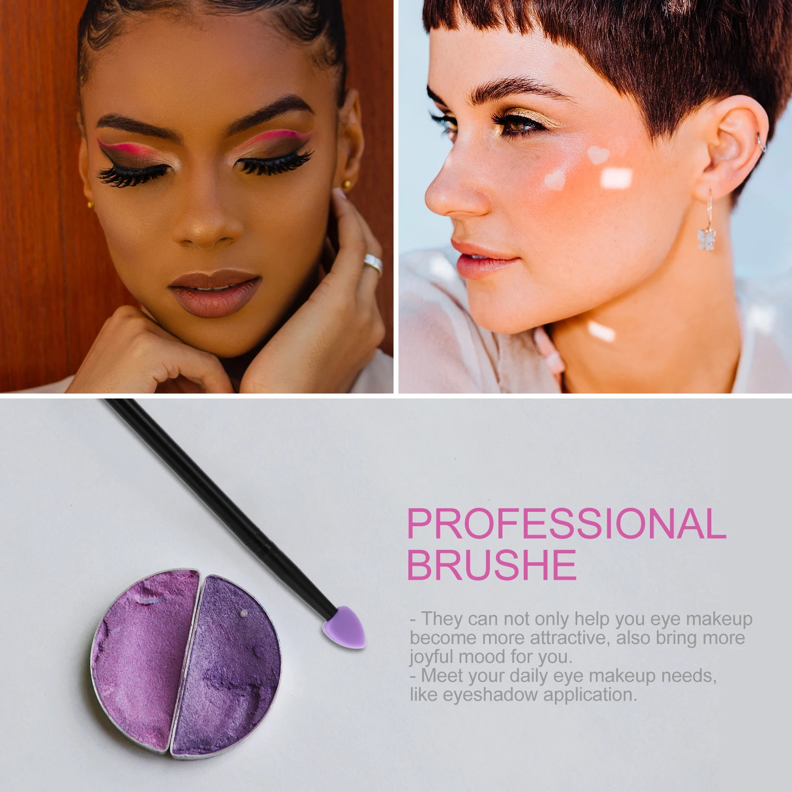 

5pcs Makeup Set Silicone Eyeshadow Brush Reusable Professional Tool For Eye Shadow Facial Mask Application Portable