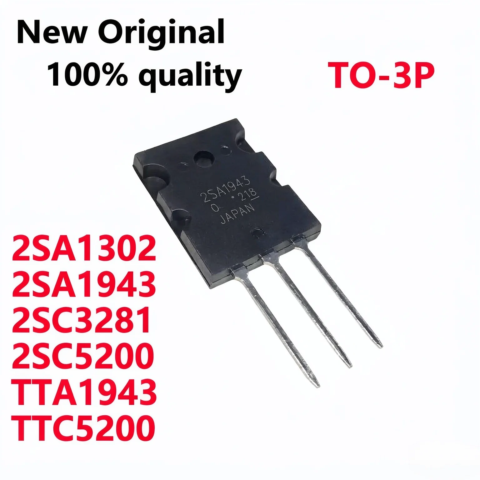 5/PCS New 2SA1302 2SA1943 2SC3281 2SC5200 TTA1943 TTC5200 TO-3P High power amplifier pairing tubeIn Stock