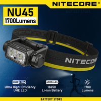 Nitecore NU45 Headlamp Dual Beam Headlight Running powerful headlamp Flashlight USB Rechargeable Waterproof Camping Head lamp