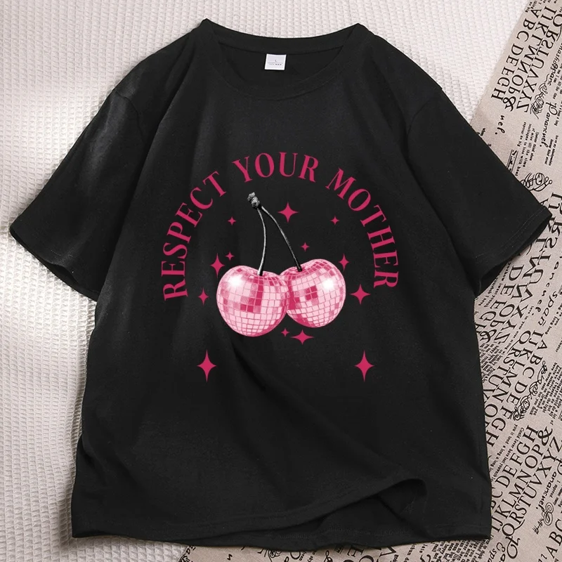 Respect Your Mother T Shirt Women Pop Concert 90s Tee Shirt Trendy Cute Graphic T Shirts Casual Round Neck Printed Tshirts