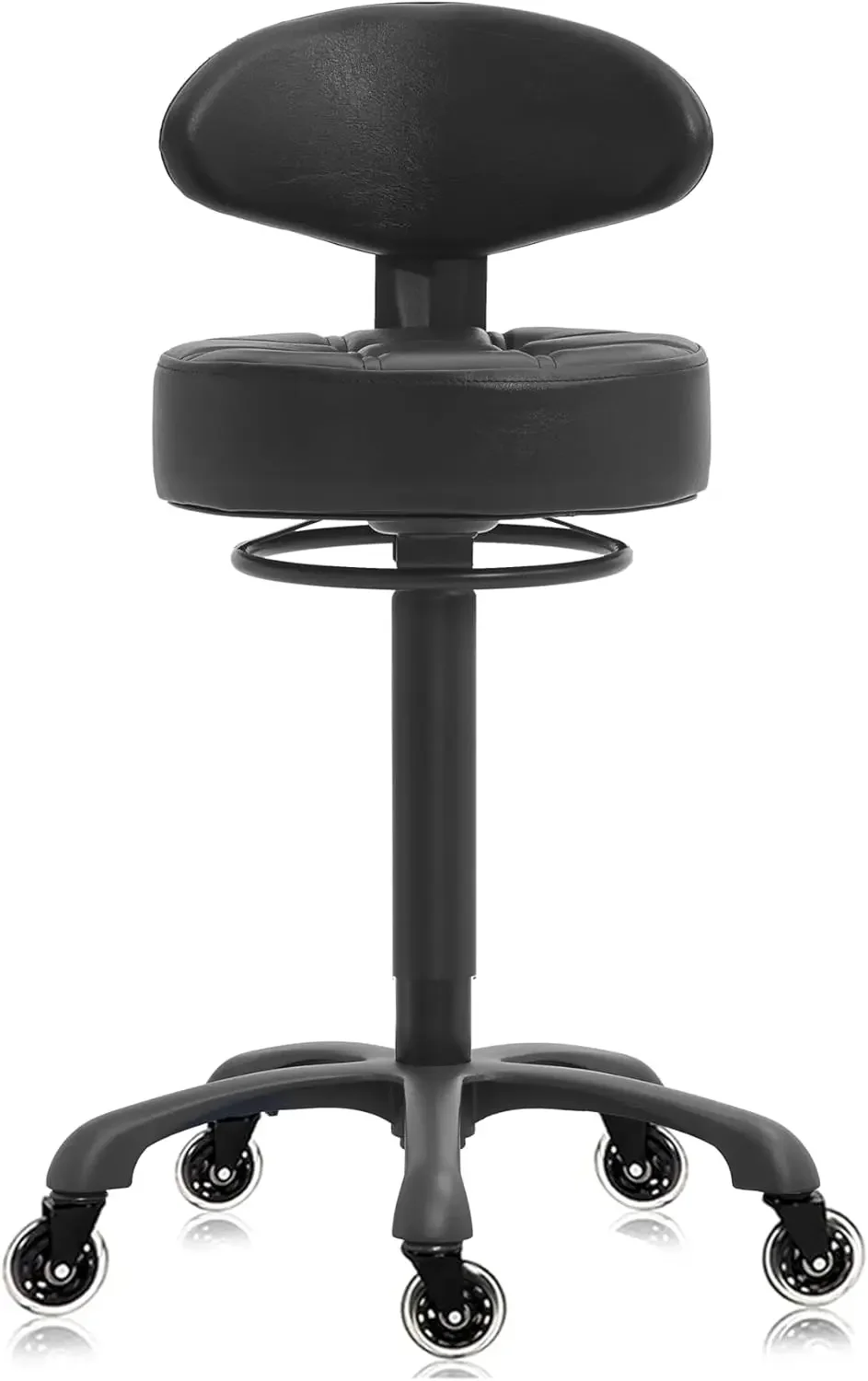 Stool Chair Adjustable Height,Heavy Duty Hydraulic Rolling Metal Stool for Barber's Shop,Salon,Bar,Office,Classroom