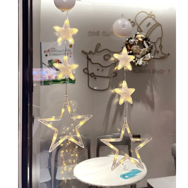 Kerstversiering Led Xmas Zuignap Lamp Voor Thuis Bruiloftsfeest Raam Opknoping Ornamenten Navidad Nieuwjaarsgeschenken 276