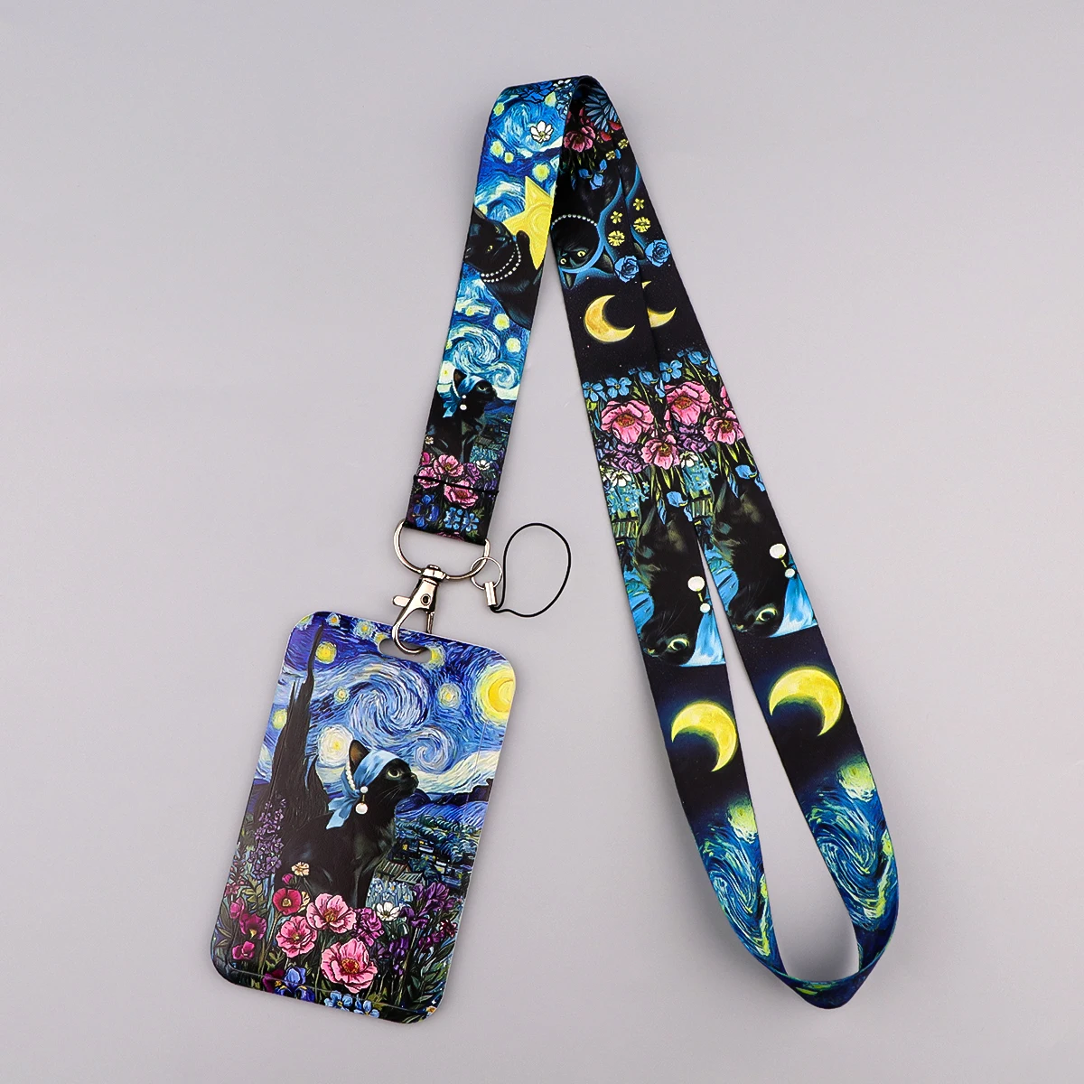 Multicolor Art Print Lanyard with Card Neck Strap ID Badge Keychain for Students Office School Work Accessories Gifts