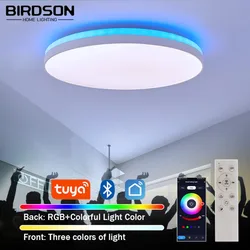 TUYA  APP Intelligent LED Ceiling Light RGB Backlight Color Illumination Bluetooth Remote Control Dimmable Decorative Light