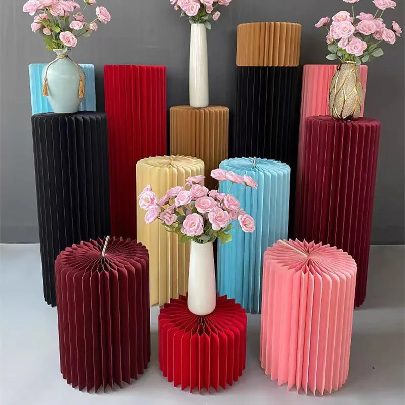 

Folding Roman column Paper art display stand Window decoration Balloon party Wedding Island table stand Product display 벽 인테리어