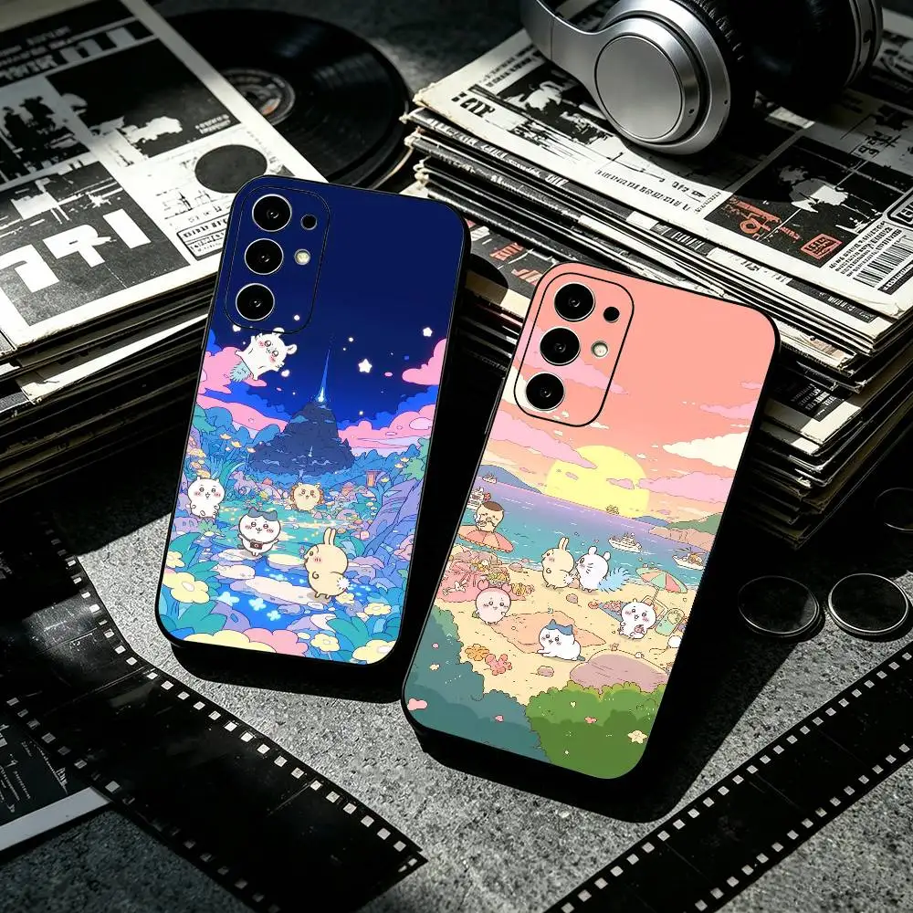 Cute Creative C-Chiikawa  Anti-drop Soft Silicone Case for Samsung S26 S24 S23 S22 S21 Ultra Plus FE Lite Black