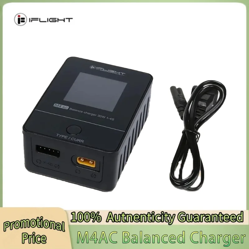 

IFlight M4 AC 30W 2.5A Smart Battery Balance Charger 2-4S Full Viewing Angle Display 100-240V XT30 Output for FPV Racing Drone