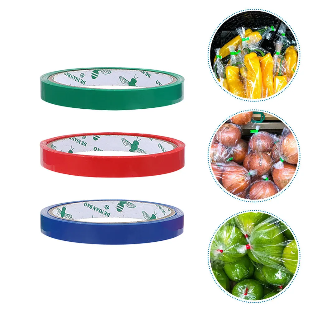 

12 Rolls Bag Sealing Tapes Heavy Duty Packaging Tying Tapes for Bakery Farmers Market Convenience Store Produce Seal Tape