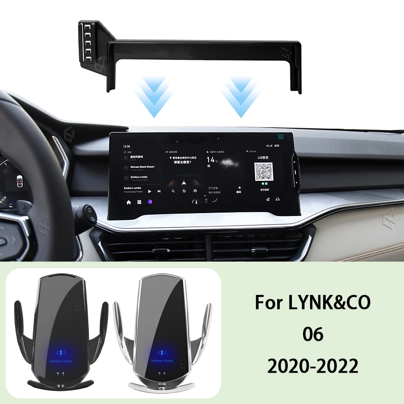 

Phone Car Holder For LYNK&CO 06 2020-2022 10.25 inch Screen Fixed Navigation Bracket Wireless Charging Mount Stand Accessories