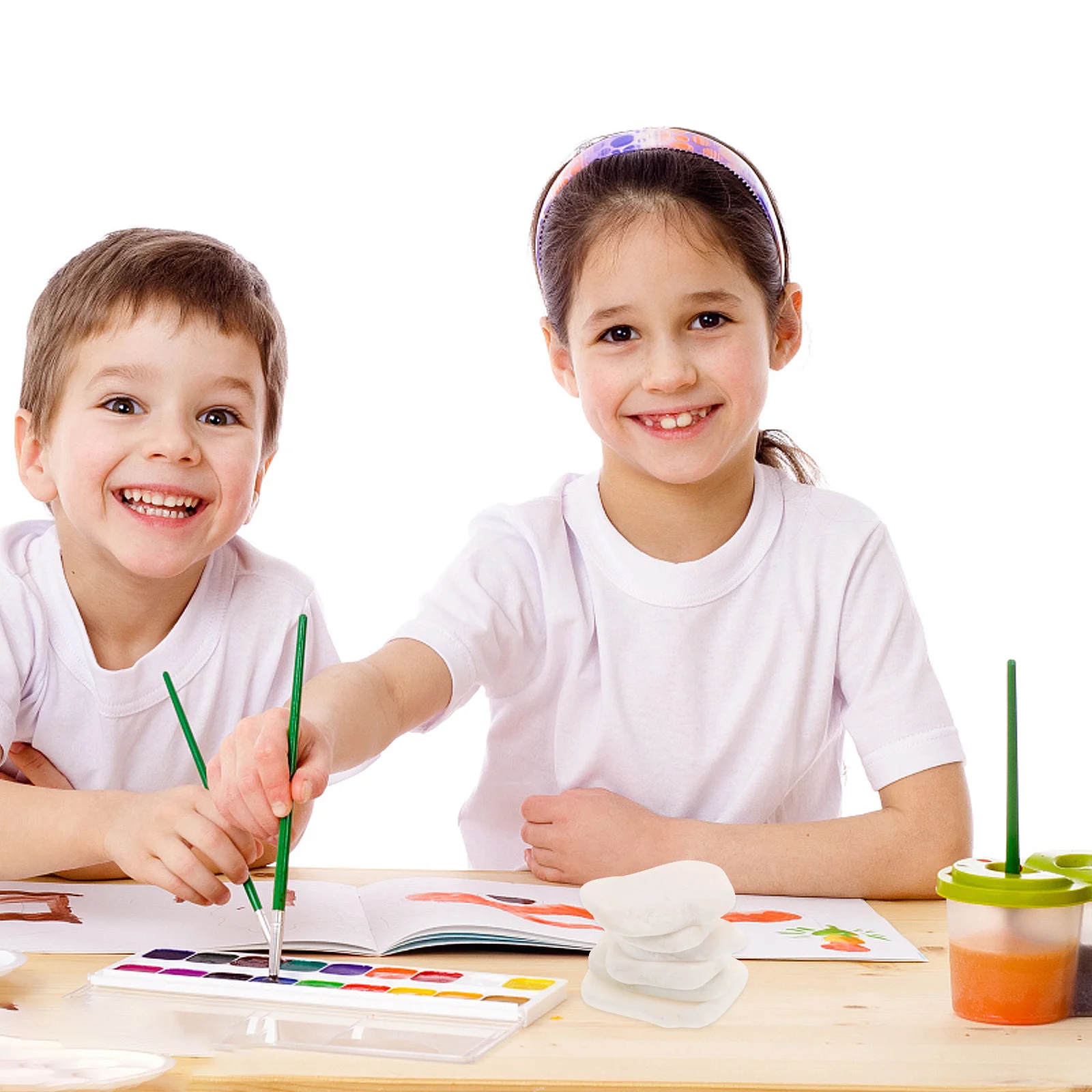 6 pezzi di pietre per pittura, forniture artigianali piatte, rocce decorative, fai da te, ciottoli vuoti, fiume, disegno liscio, giocattoli per lo sviluppo delle abilità artistiche