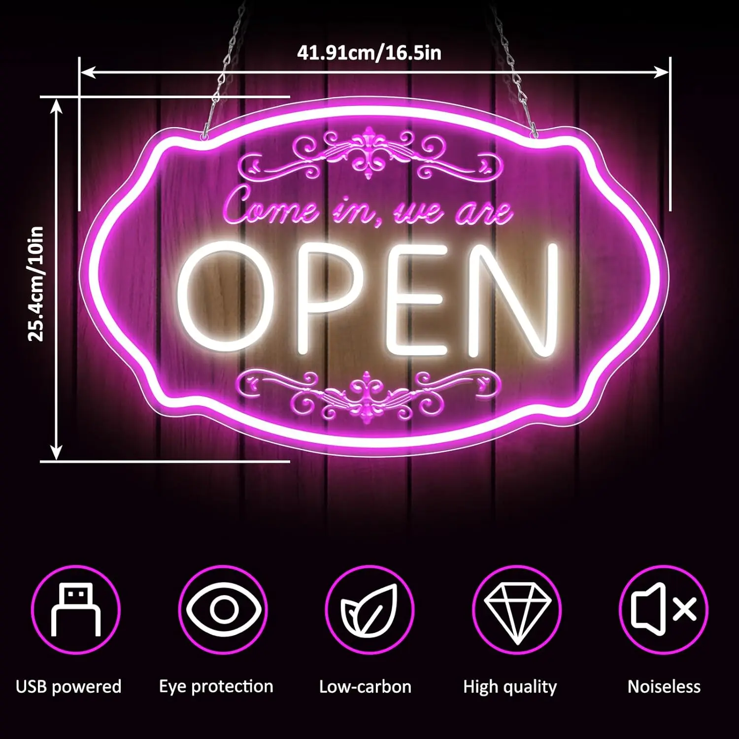 Come in We’re Open Neon Sign LED Neon Lights USB Dimmable for Brightness Window Bars Coffee Shops Salons Clubs Hotel Wall Decor