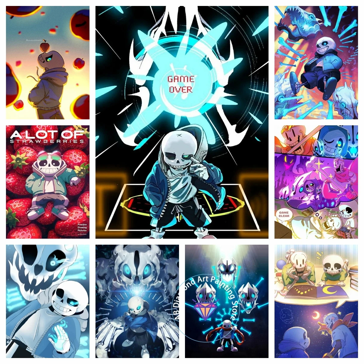 

U_Undertale-e-s-Sans Hot Video Game AB Diamond Painting Mosaic Embroidery Canvas Handcraft Gift Cross Stitch House Decor 5D DIY