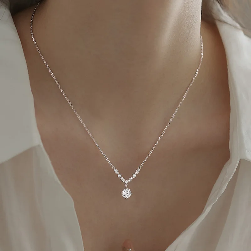 جديد 925 فضة شكل هندسي قلادة سحر شخصية قلادة المختنق هدية عيد ميلاد للنساء مجوهرات رائعة #4