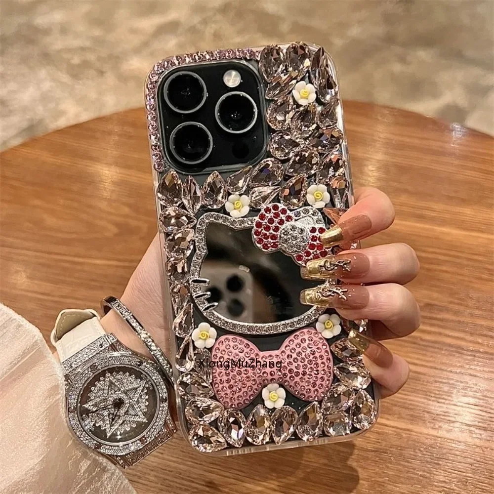 Hello Kitty Premium Kristallstein-Hülle für Nothing Phone 4a 3a Phone 2 3 Phone 1 Luxuriöse Glitzer-Diamant-TPU-Weichhülle, stoßfest – Detail 2