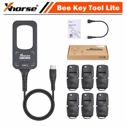 Xhorse VVDI Bee Key Tool Lite Generate Transponder Remote Frequency Detection with 6PCS B5 XKB501EN Wired Remotes Key for Choice