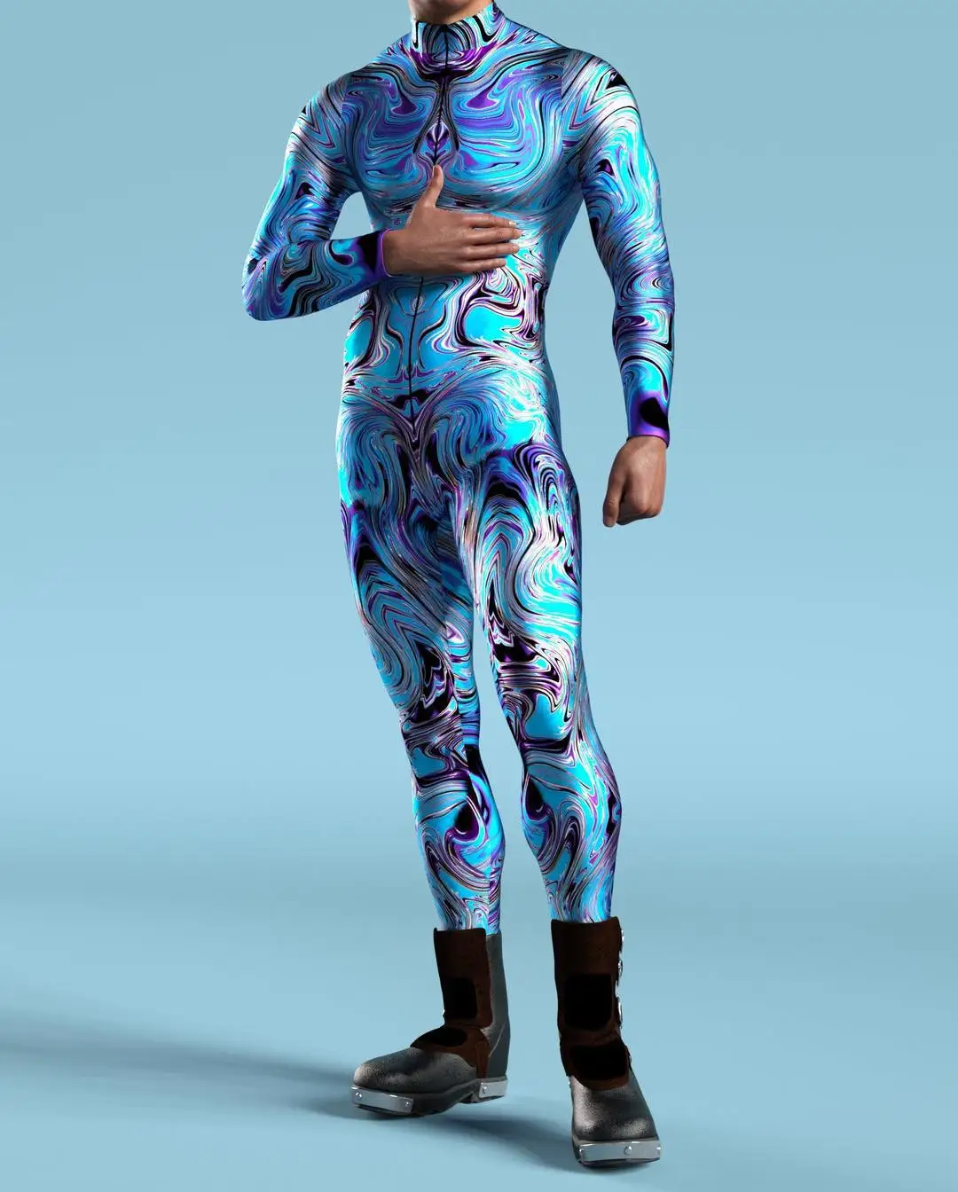 Cooler Rüstungs-Cosplay-Bodysuit Cosplay-Jumpsuit Steampunk-Punk-Kostüm Halloween-Party-Show-Auftritt Herren Zentai-Anzug 2026 – Detail 7