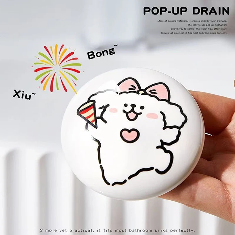 내구성 세라믹 욕실 싱크 플러그 스토퍼 배수구 스토퍼 냄새 방지 욕실 싱크 배수 플러그 압력 배수 필터 유니버설
