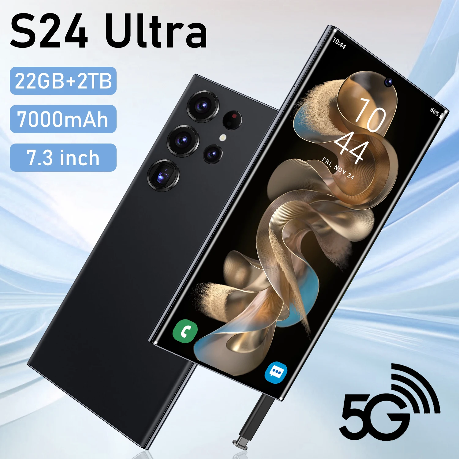 2025 S24Ultra smartphone 5G Android 13 7.3-inch high-definition full screen 22G+2TB Memory Battery 7000mAh Face Unlock