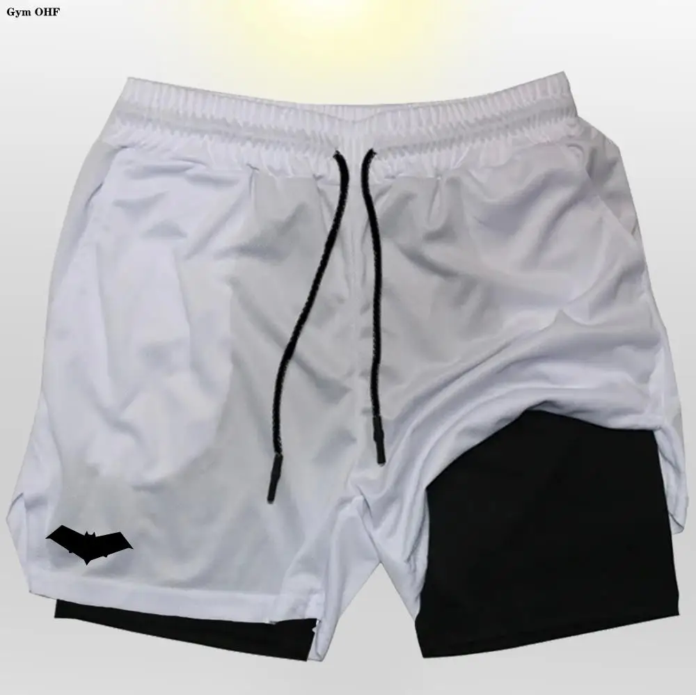 2 in 1 Sport Shorts Men Homme Fitness Basketball Jogging Bodybuilding Short Pants Bat Running Gym Men's Sweatpants