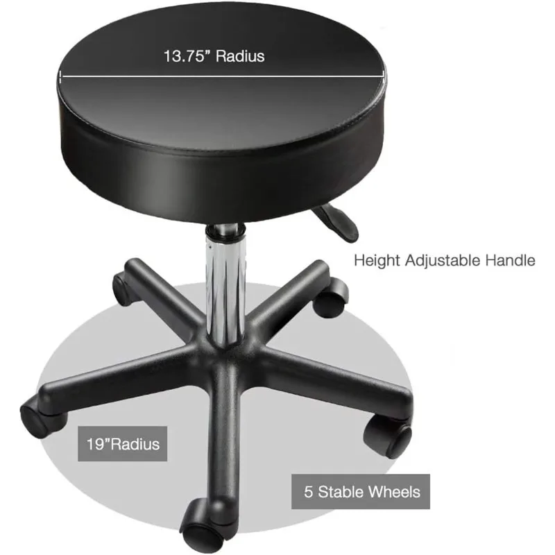 Supportive Adjustable Hydraulic Rolling Swivel Stool for Massage and Salon Office Facial Spa Medical Tattoo Chair Cushion