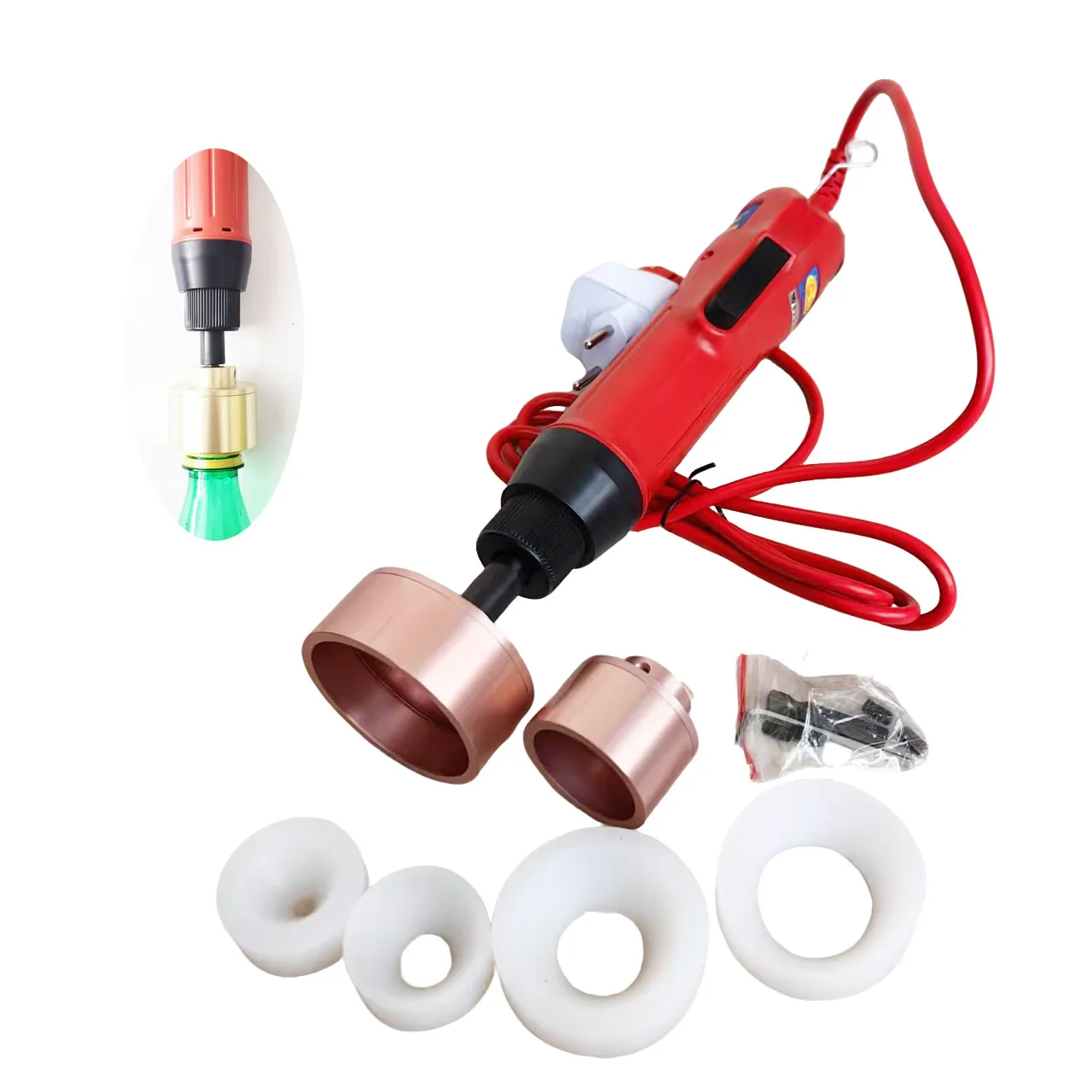 เครื่อง Capping Hand Hold Screw Capper ขวดไฟฟ้า 10-50 มม.หมวก Screwing คู่มือแบบพกพากึ่งอัตโนมัติหมุน Screwer