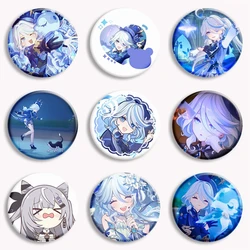 Genshin Impact Fontaine Furina Kawaii Soft Button Pin Creative Cartoon Anime Brooch Badge Bag Accessories Decor Friends Gifts