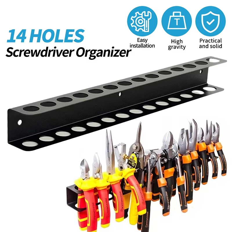 

Wall Mount Pliers Holder Organizer, Heavy Duty Hand Tool Storage Rack for Hammer Wrench Screwdriver Garage Tool Organizer