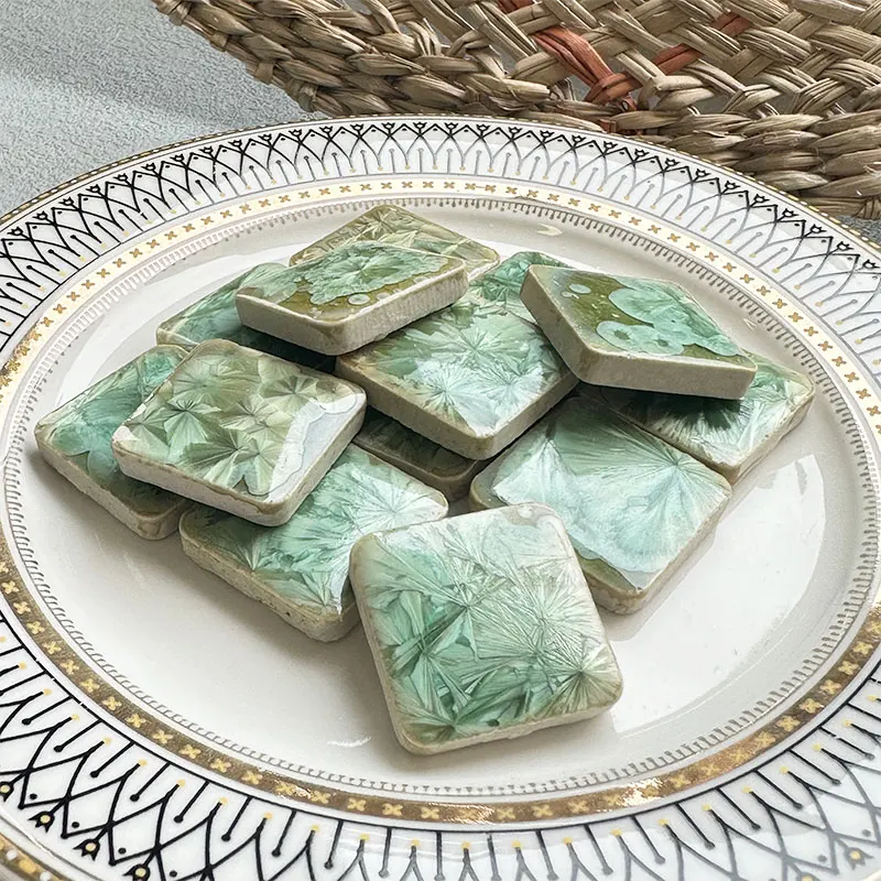 100g Piastrelle a mosaico in ceramica fai-da-te Foglia di vetro a forma di petalo Ornamenti fatti a mano Piastrelle Artigianato da parete Cristallo per materiale decorativo 917