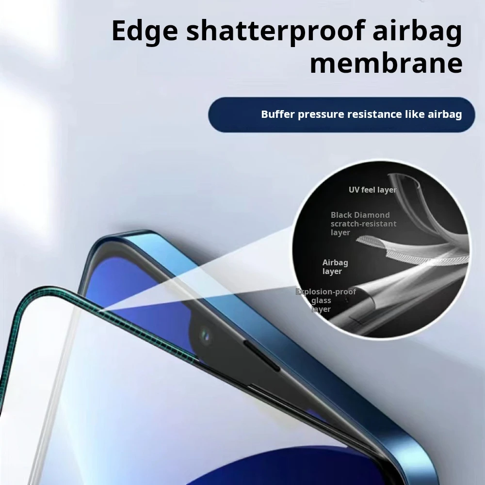 

Suitable for Apple 15 airbag film tempered film anti drop high-definition shatterproof edge 16PRO mobile phone film