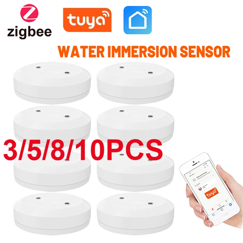 TUYA ZigBee Water Leak Detector Flood Sensor Water Tank Full Water Linkage Alarm Smart Life APP Remote Monitoring Leakage Alarm