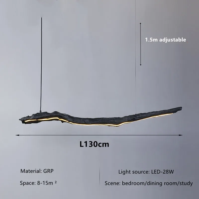 Nordic Persoonlijkheid Led Strip Verlichting Zwart Restaurant Wabi-Sabi Kroonluchter Kantoor Slaapkamer Cafe Kamer Tentoonstelling Hal Opknoping Lampen
