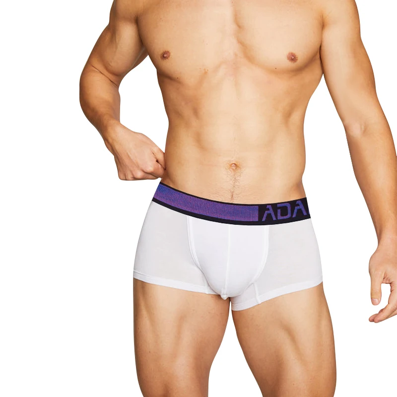 Men‘s Modal Boxer Briefs Laser Reflective Waistband Popular Trendy Lightweight Underwear