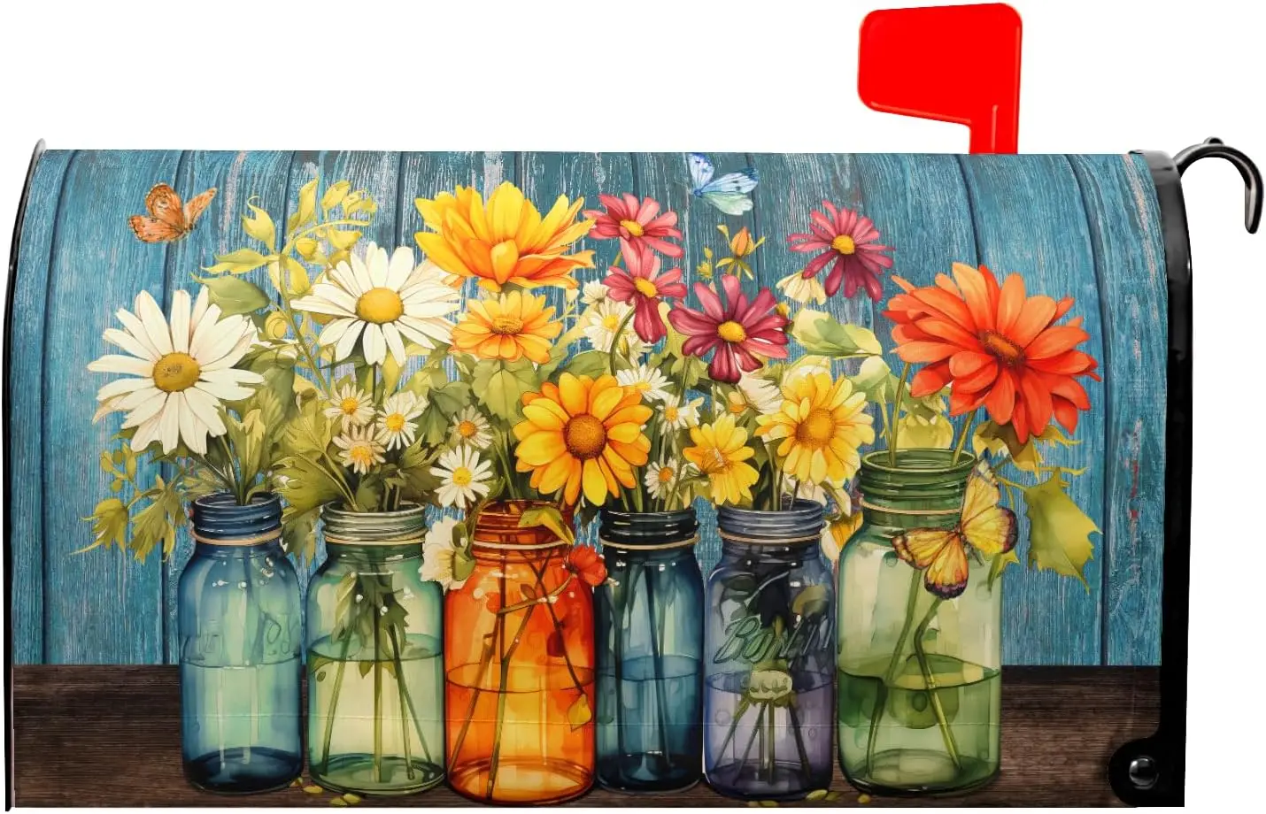 

Spring Flowers Mailbox Cover, Magnetic, 18"x21", Farm Fresh Decor for Garden Yard