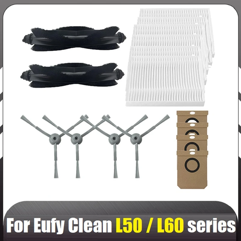 

16PCS Accessories Kit For Eufy Clean L50 /L50 SES /L60 /L60 Hybrid Robot Vacuum Cleane Main Side Brush Filters Dust Bag