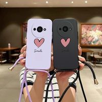 A3 Big Red Heart Lanyard Silicone Phone Case For Xiaomi Redmi A3 Thin Shatterproof Camera Protection Redmi A3 Soft Back Cover