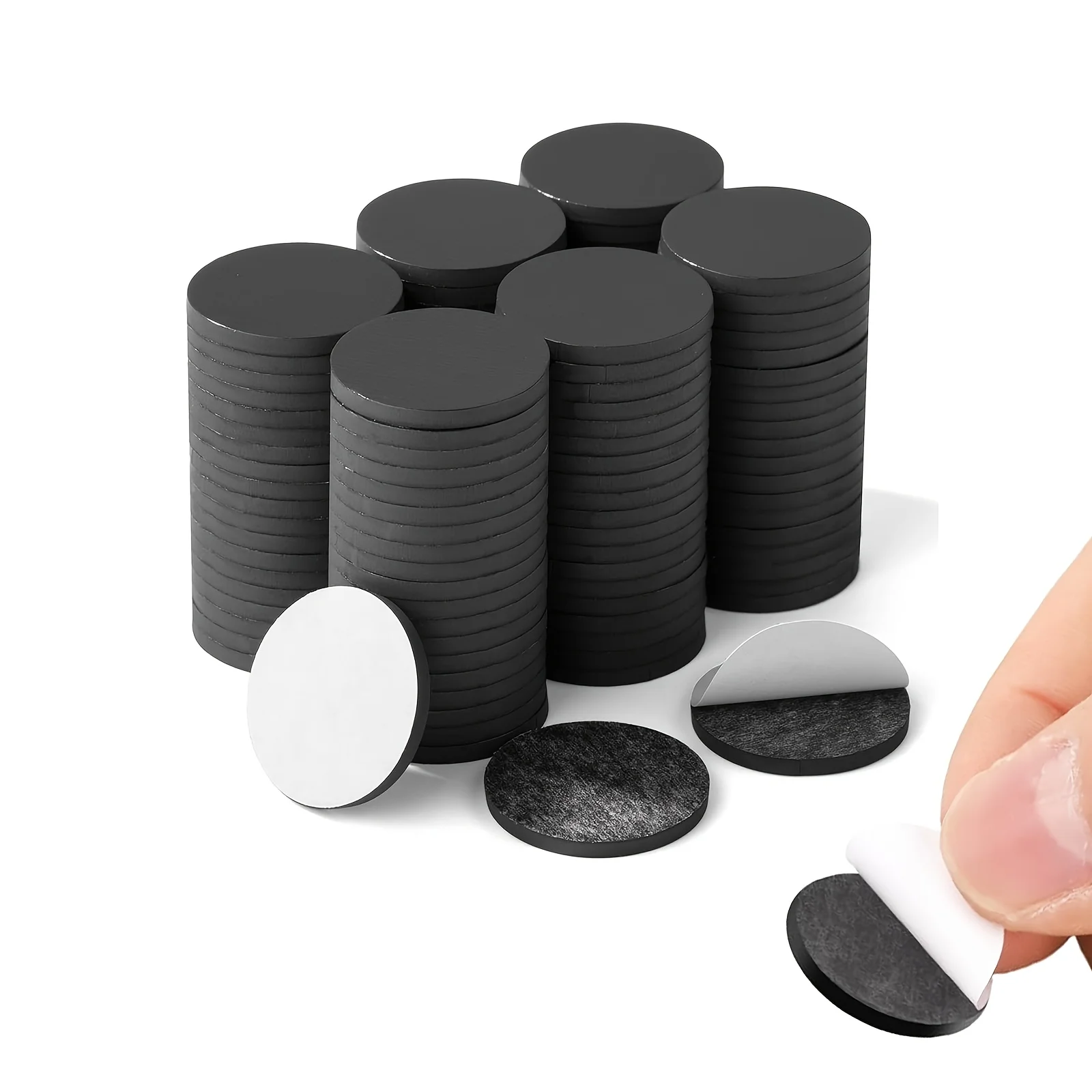 (0.8 بوصة × 0.8 بوصة / 2 × 2 سم) - نقاط مغناطيسية ذاتية اللصق - مغناطيس دائري مرن قابل للتقشير والعصا للحرف اليدوية والفصول الدراسية