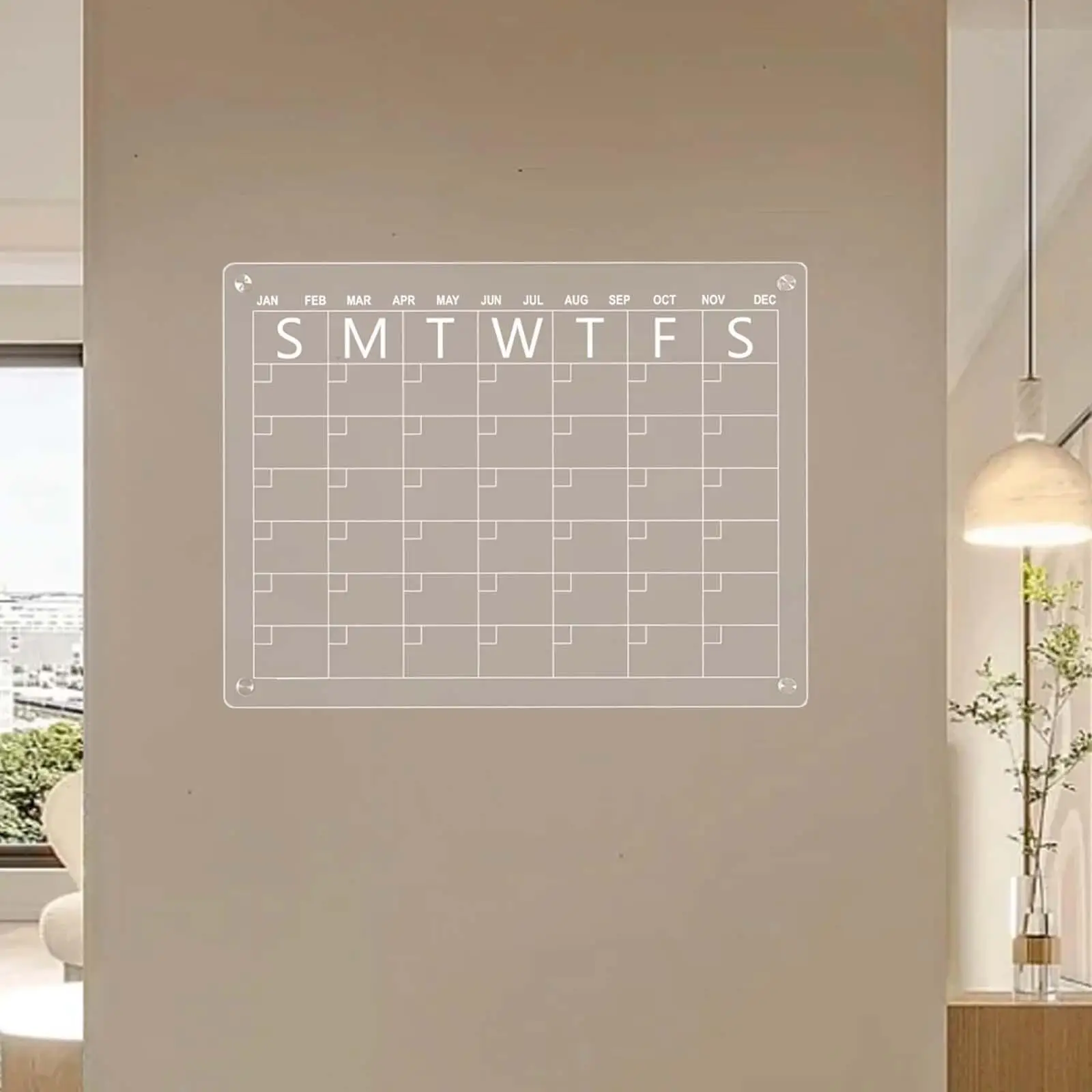 

Magnetic Calendar for Fridge Erasable Acrylic Calendar Portable Memo Board